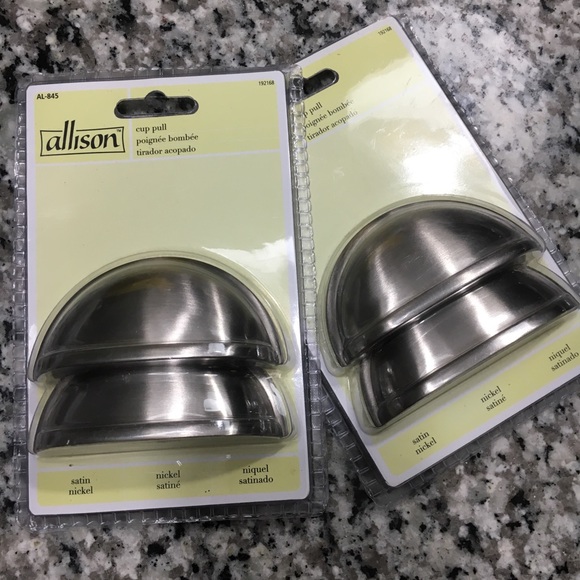 🍓 4 Satin Nickel Drawer Pulls Cabinet Handles - Picture 1 of 4